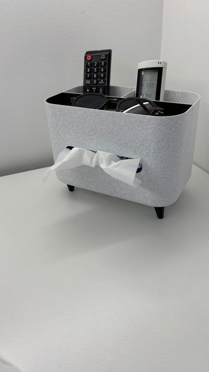 Organizer Box mit Taschentuchspender – Ordnungsbox für Wohnzimmer, Büro & Schreibtisch