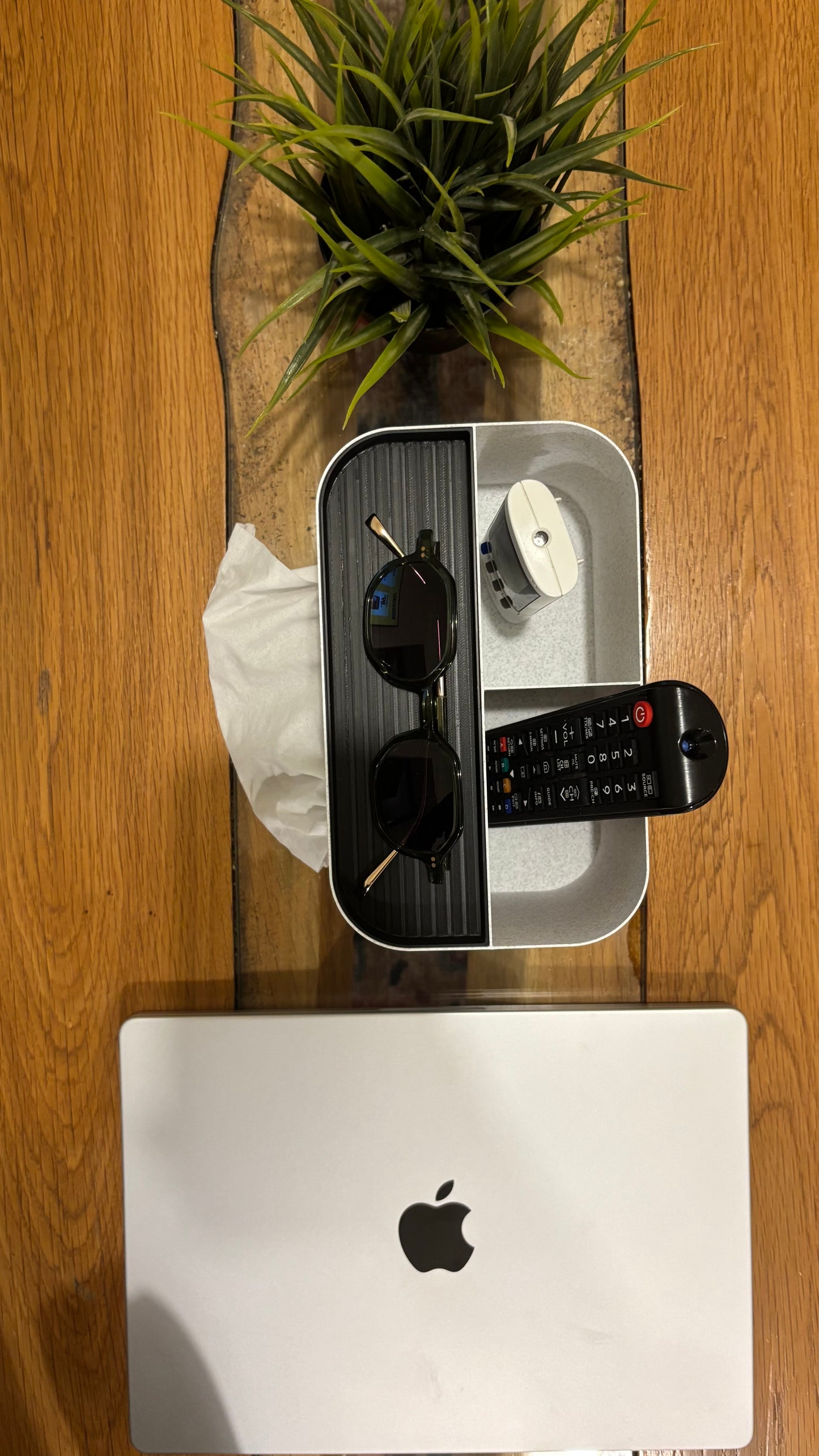 Organizer Box mit Taschentuchspender – Ordnungsbox für Wohnzimmer, Büro & Schreibtisch