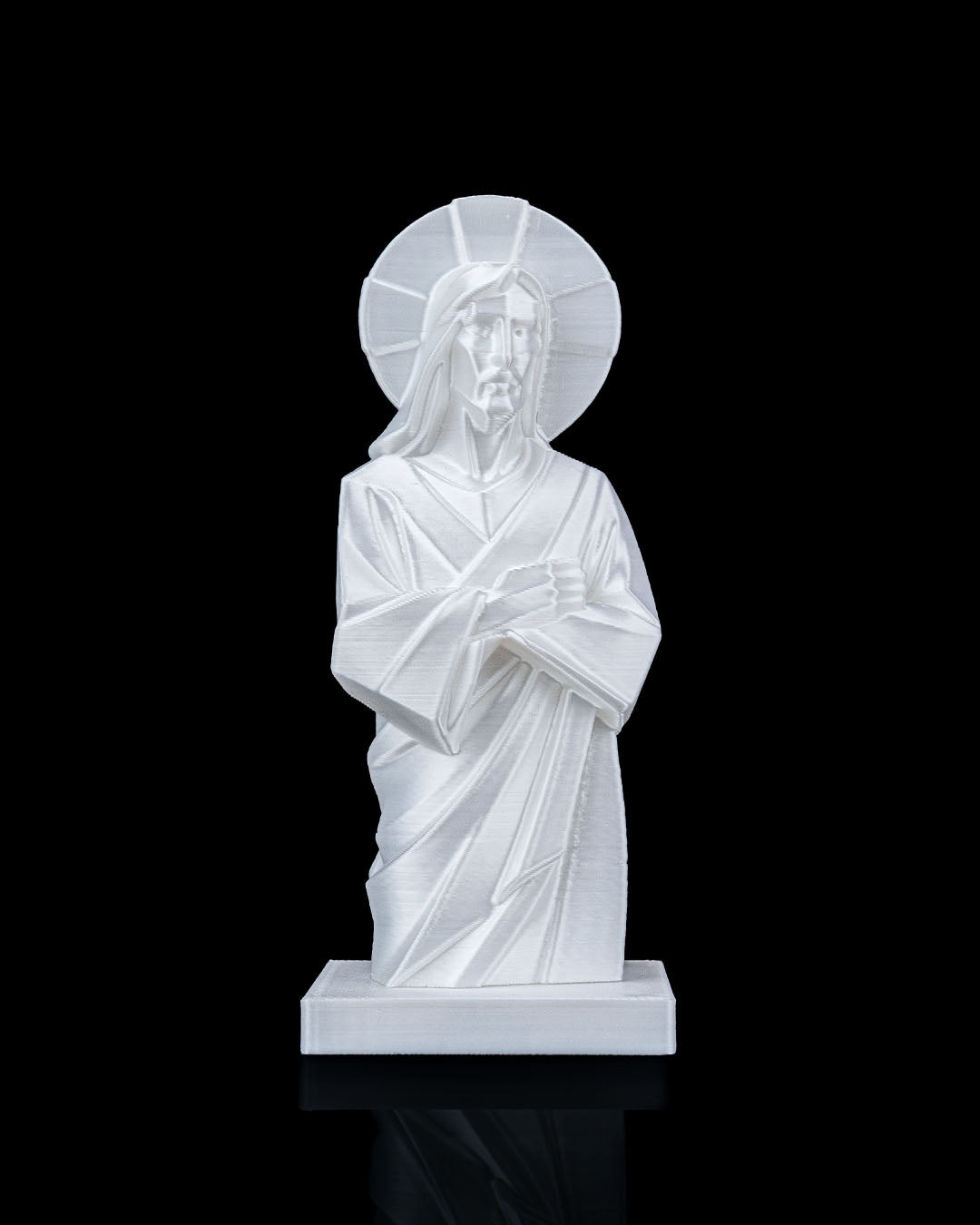 Jesus-Figur modern – Frontansicht weiß

