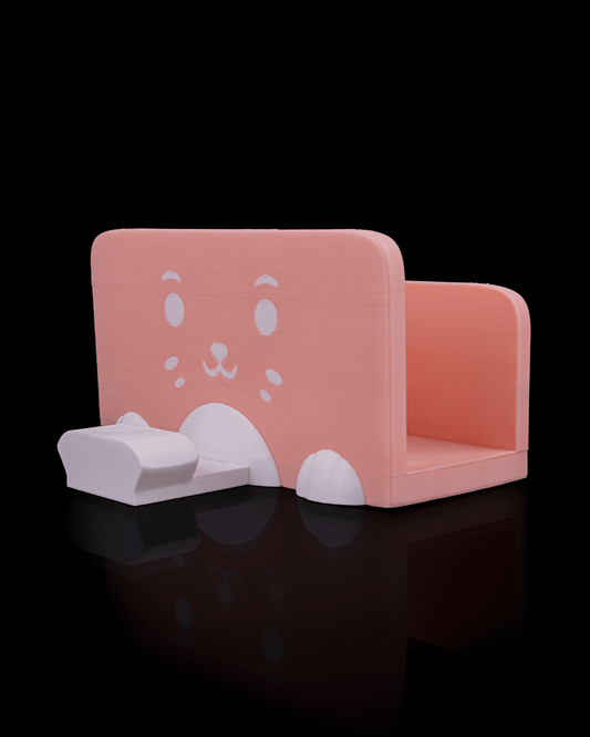 Kitty Loaf Dock-Cover für Nintendo Switch – Niedliche Cat-Loaf-Halterung & Organizer für Gamerinnen – Pink & Weiß