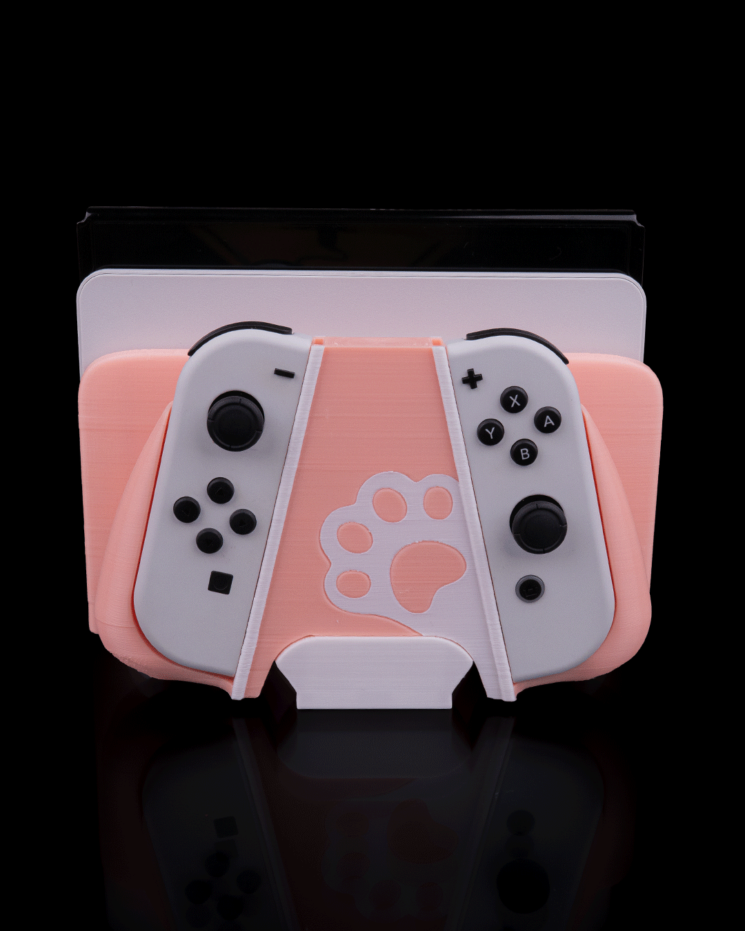 Kitty Loaf Dock-Cover für Nintendo Switch – Niedliche Cat-Loaf-Halterung & Organizer für Gamerinnen – Pink & Weiß