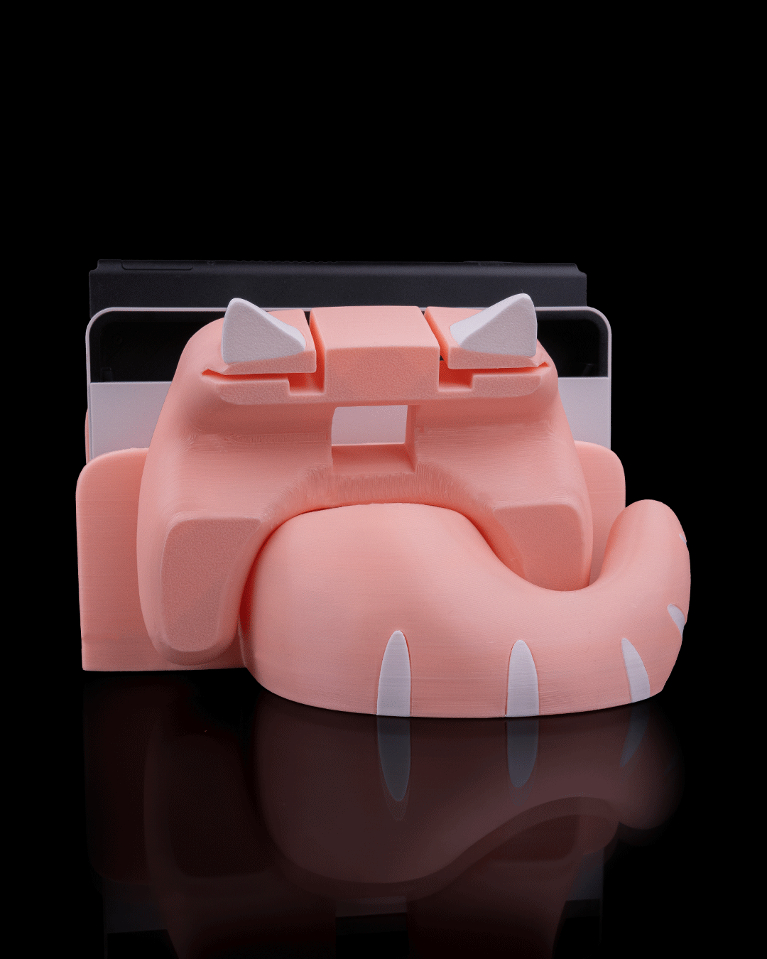 Kitty Loaf Dock-Cover für Nintendo Switch – Niedliche Cat-Loaf-Halterung & Organizer für Gamerinnen – Pink & Weiß