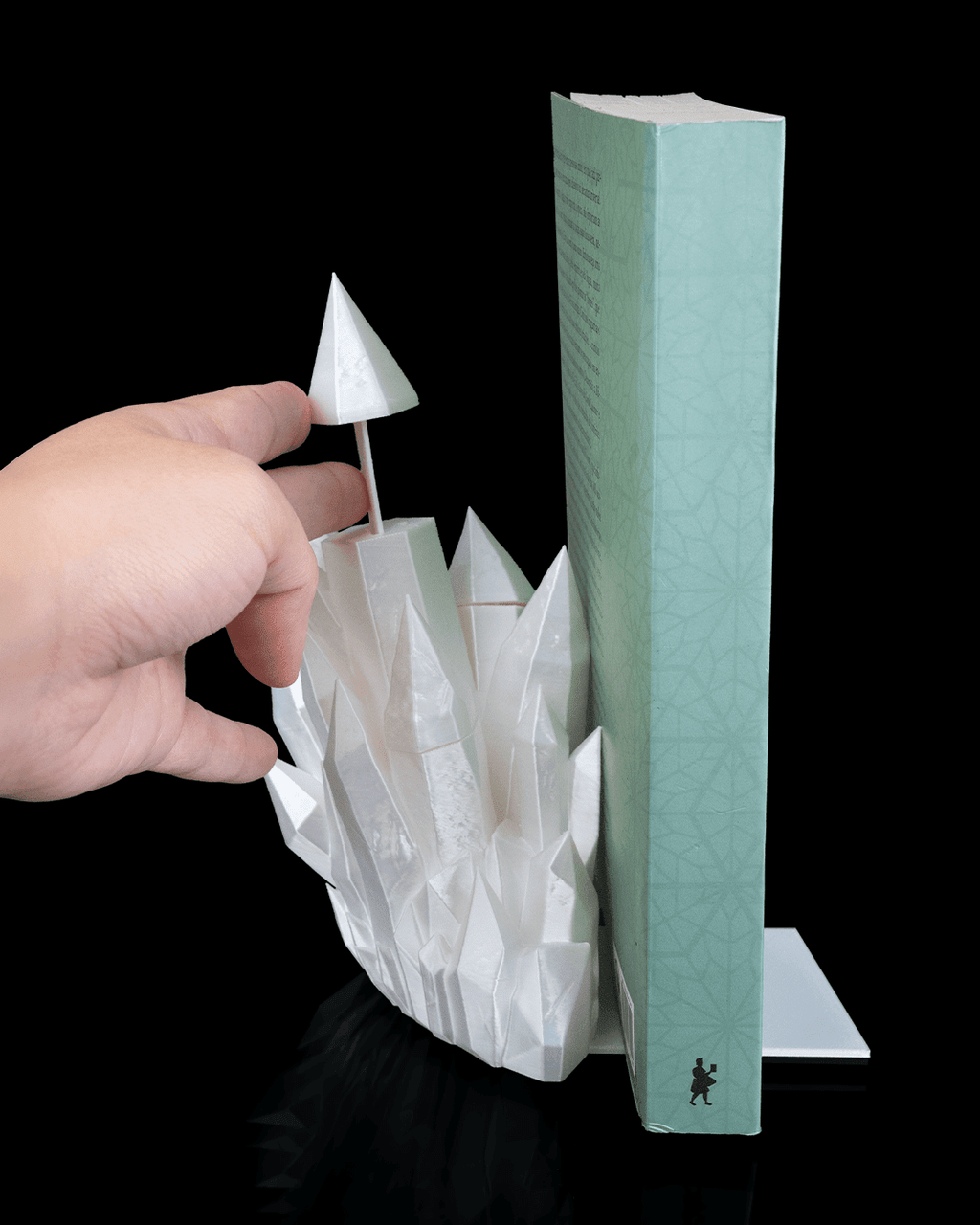 Lore Crystal – Magisches Set aus Buchstütze & Lesezeichen - physisches 3D-Modell, Ansicht 2