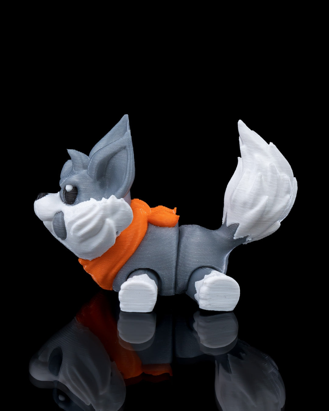 Beweglicher Nachtterrier-Schlüsselanhänger aus PLA, ca. 6 cm hoch, detailreiches Fantasy-Design, ideal für Schlüssel, Taschen und Halloween-Deko