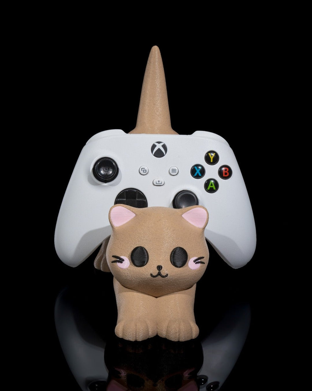 Katzen Handy- & Controller-Halter für Gamer & Katzenfans - physisches 3D-Modell, Ansicht 3