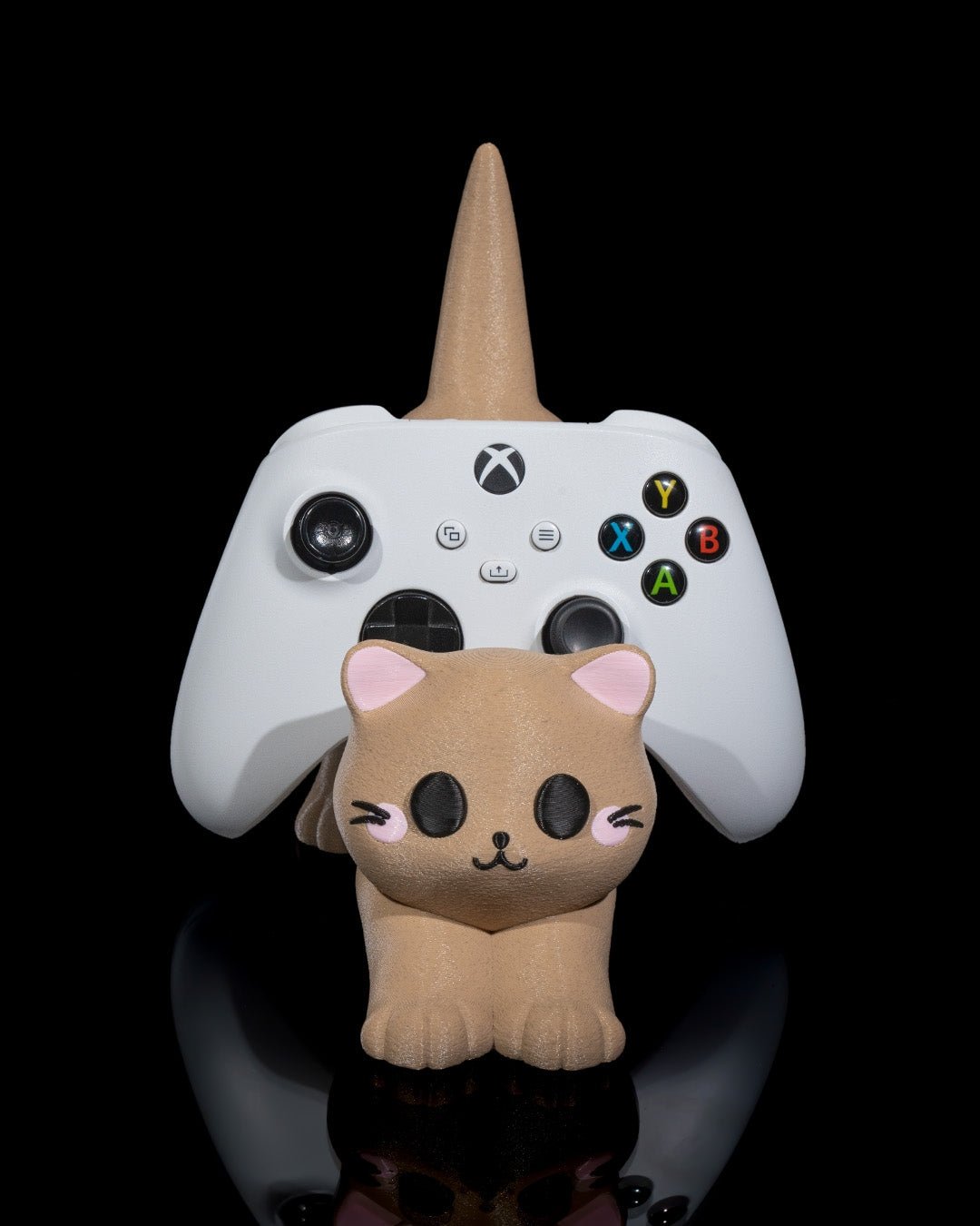 Katzen Handy- & Controller-Halter für Gamer & Katzenfans - physisches 3D-Modell, Ansicht 3