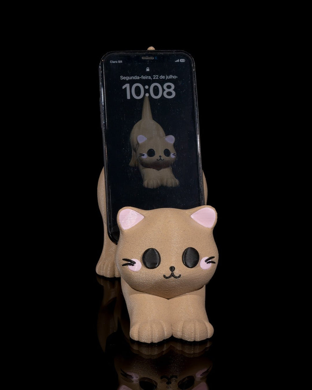 Katzen Handy- & Controller-Halter für Gamer & Katzenfans - physisches 3D-Modell, Ansicht 4