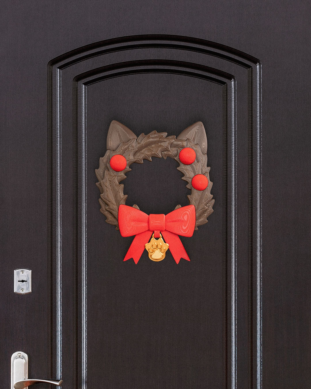Türkranz Weihnachten Katze Santa Claws mit Pfoten Anhänger 21 cm