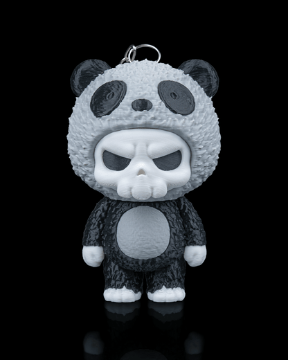 Skubbies Babuu Figur | Der düster-niedliche Panda-Skelett-Schlüsselanhänger | Limitierte 3D-gedruckte Kunstfigur