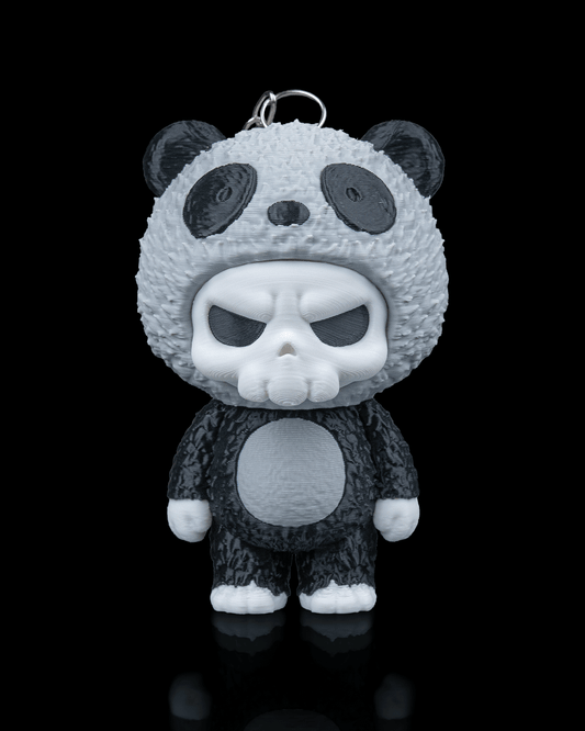 Skubbies Babuu Figur | Der düster-niedliche Panda-Skelett-Schlüsselanhänger | Limitierte 3D-gedruckte Kunstfigur