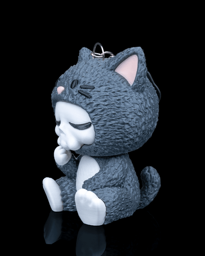 Skubbies Whispurr Figur | Die mysteriöse Katze mit Totenkopf-Gesicht | Dein exklusives düster-niedliches Sammlerstück