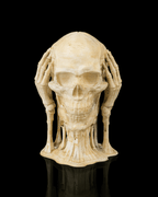Schädel Figuren 3er Set "Drei weise Schädel" (11 cm, Handbemalt) - physisches 3D-Modell, Ansicht 1