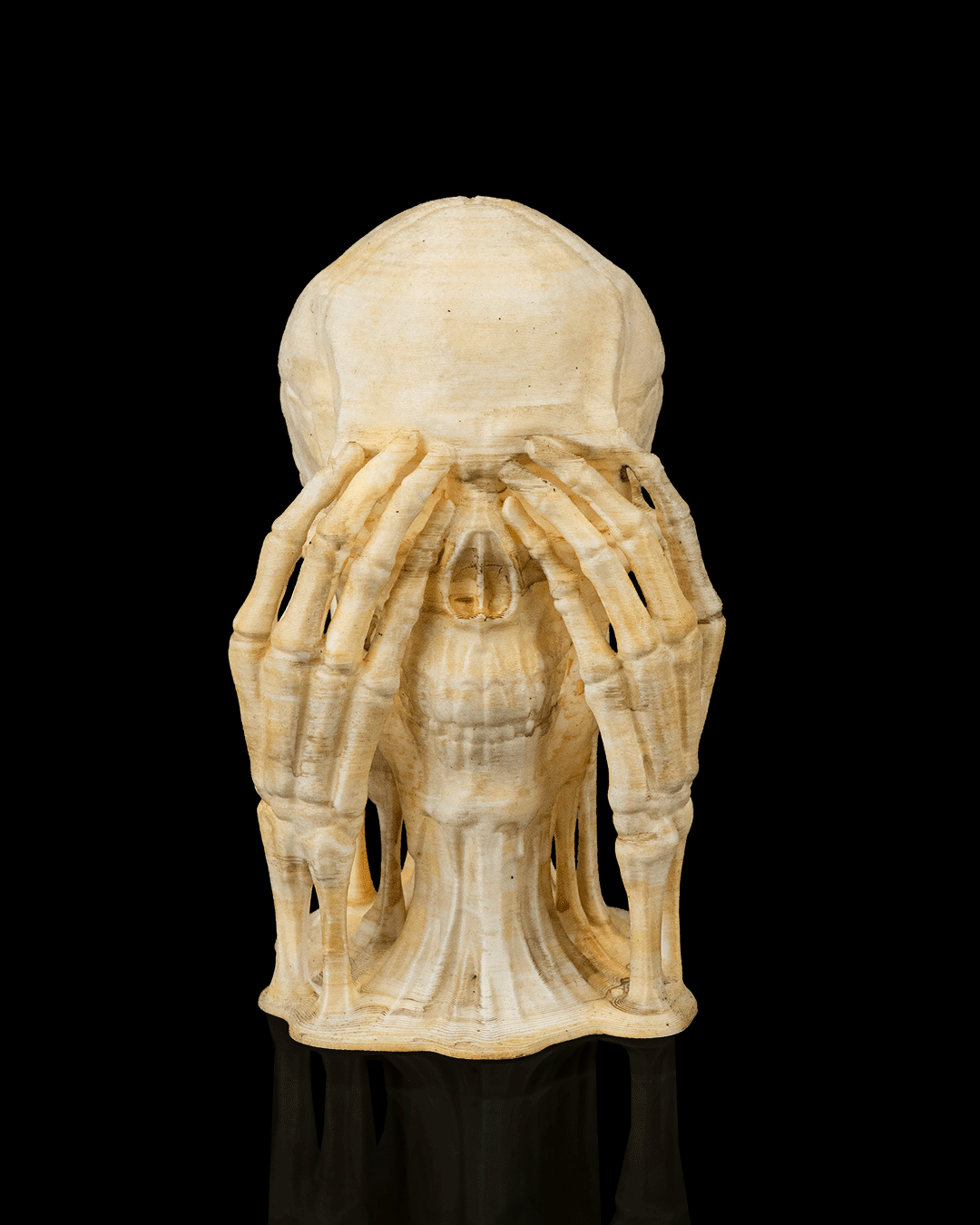 Schädel Figuren 3er Set "Drei weise Schädel" (11 cm, Handbemalt) - physisches 3D-Modell, Ansicht 2