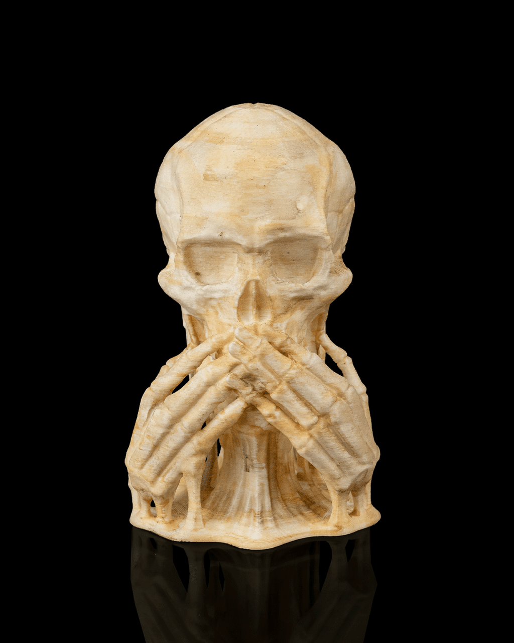 Schädel Figuren 3er Set "Drei weise Schädel" (11 cm, Handbemalt) - physisches 3D-Modell, Ansicht 3