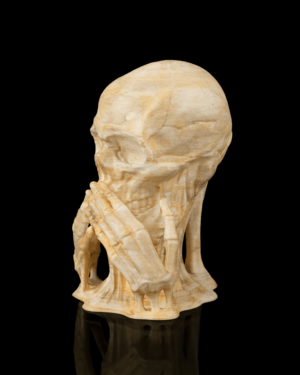 Schädel Figuren 3er Set "Drei weise Schädel" (11 cm, Handbemalt) - physisches 3D-Modell, Ansicht 4