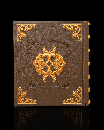 Dice Box in Buchform 🎲 mit Schädel & Schwert – ca. 18 × 15 cm – epische Aufbewahrung für Würfel & DnD Zubehör – Geschenkidee für Rollenspiel Fans