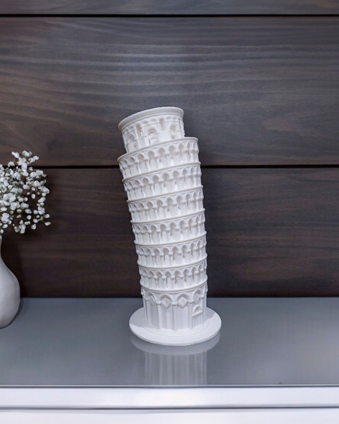 Schiefer Turm von Pisa Modell Architektur Statue (18 cm) – Farbe wählbar - physisches 3D-Modell, Ansicht 2