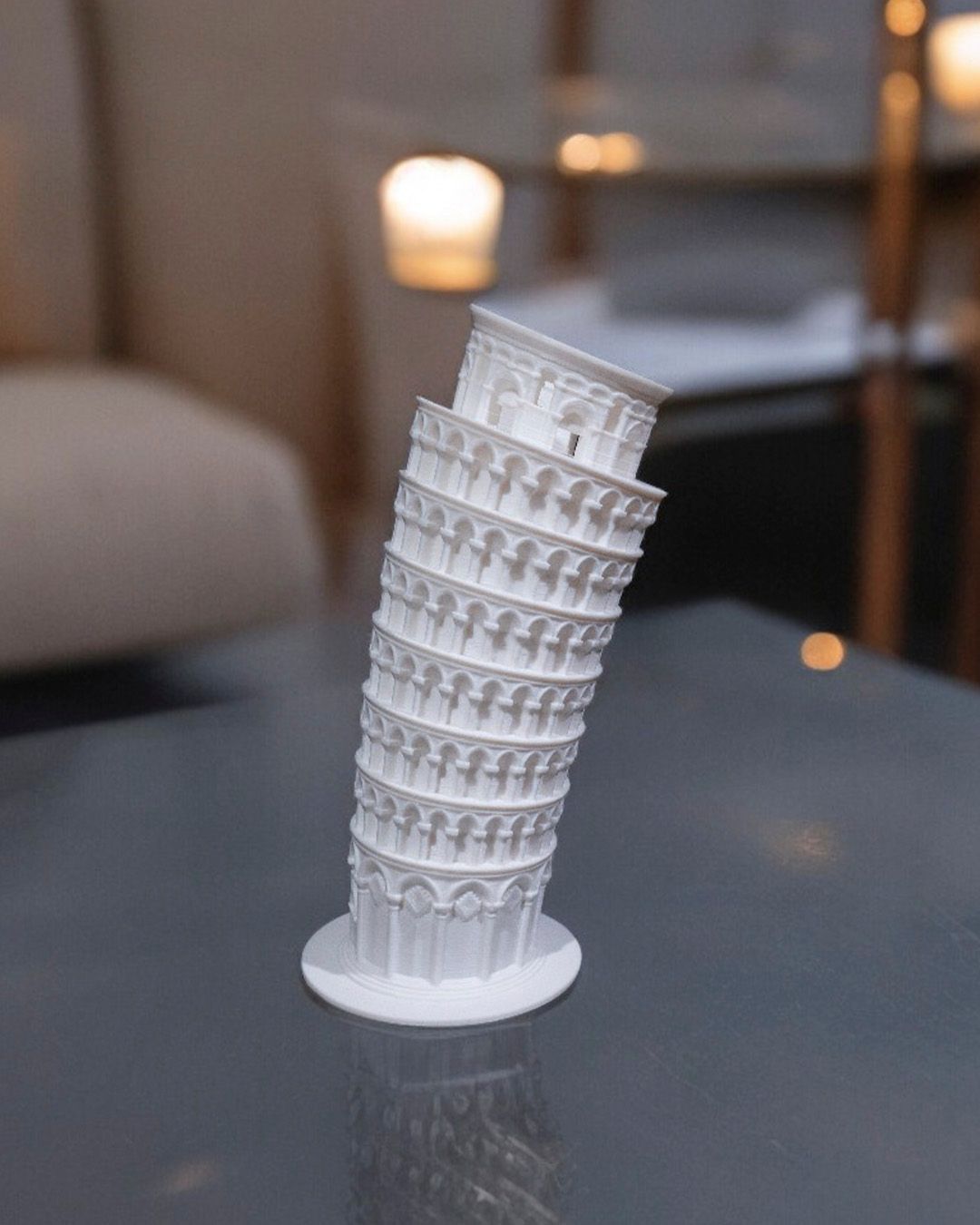 Schiefer Turm von Pisa Modell Architektur Statue (18 cm) – Farbe wählbar - physisches 3D-Modell, Ansicht 1