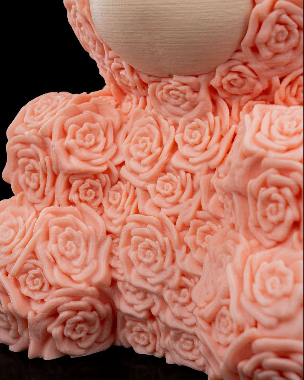 Blumenbär Rosenoptik, Makro-Nahaufnahme der Rosenstruktur – Münch3D 3D-Druck