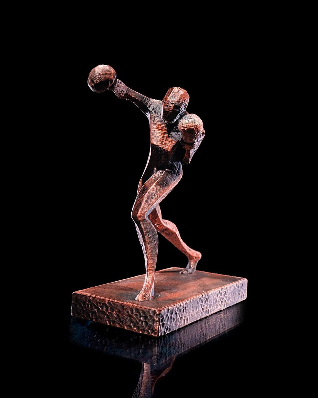Handbemalte Boxer-Statue dynamisch – 3D-Druck Münch3D Kraichtal