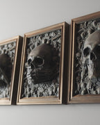 Gruselige Halloween Totenkopf Wanddeko – 3D-gedruckte Schädel Wanddeko mit „Nichts Hören, Nichts Sehen, Nichts Sagen“ Design






