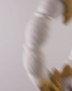 Winter Türkranz Schneemann Strickoptik Weiß Gold 21 cm Deko