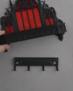 Schlüsselhalter Kathedrale, 17 cm, gotischer Wandhaken Schwarz-Rot