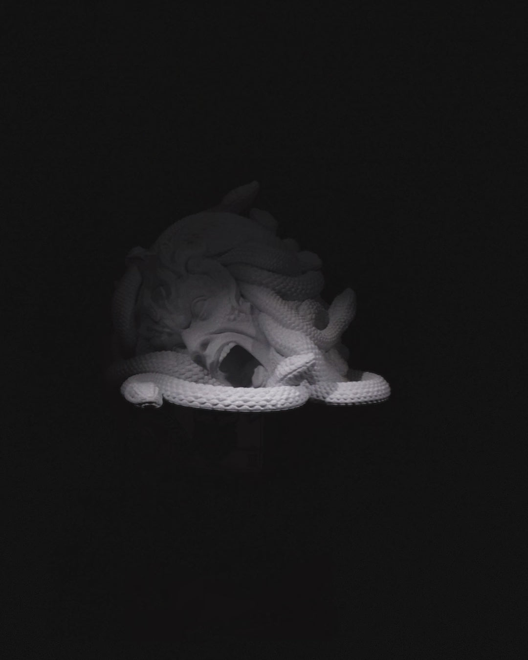 Gorgon Dice Tower mit Schlangenkopf – dramatischer Würfelturm im Medusa-Stil für Rollenspieler & Fantasy-Fans