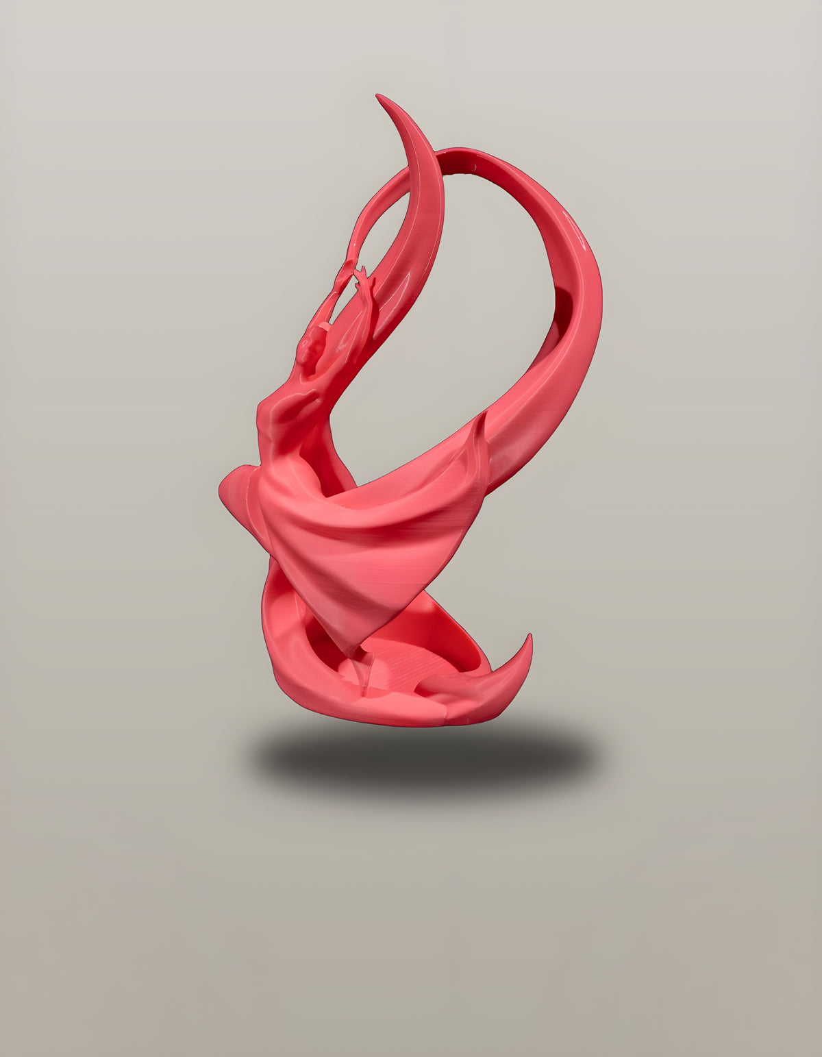 Tänzerin-Weinflaschenhalter freigestellt, weitere Perspektive der Schleier-Silhouette – Münch3D