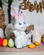 Charmante Hasen-Dame This Way Wegweiser-Figur für Ostern (22cm) - physisches 3D-Modell, Ansicht 1